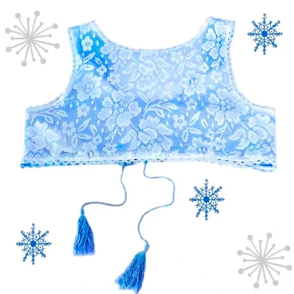 Lace Crop Top by POL in Crystal Blue - Picture 6 of 8